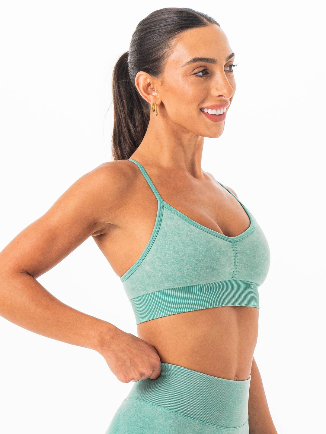 Stonewash Seamless Sports Bra - Fern Stonewash Clothing Ryderwear 