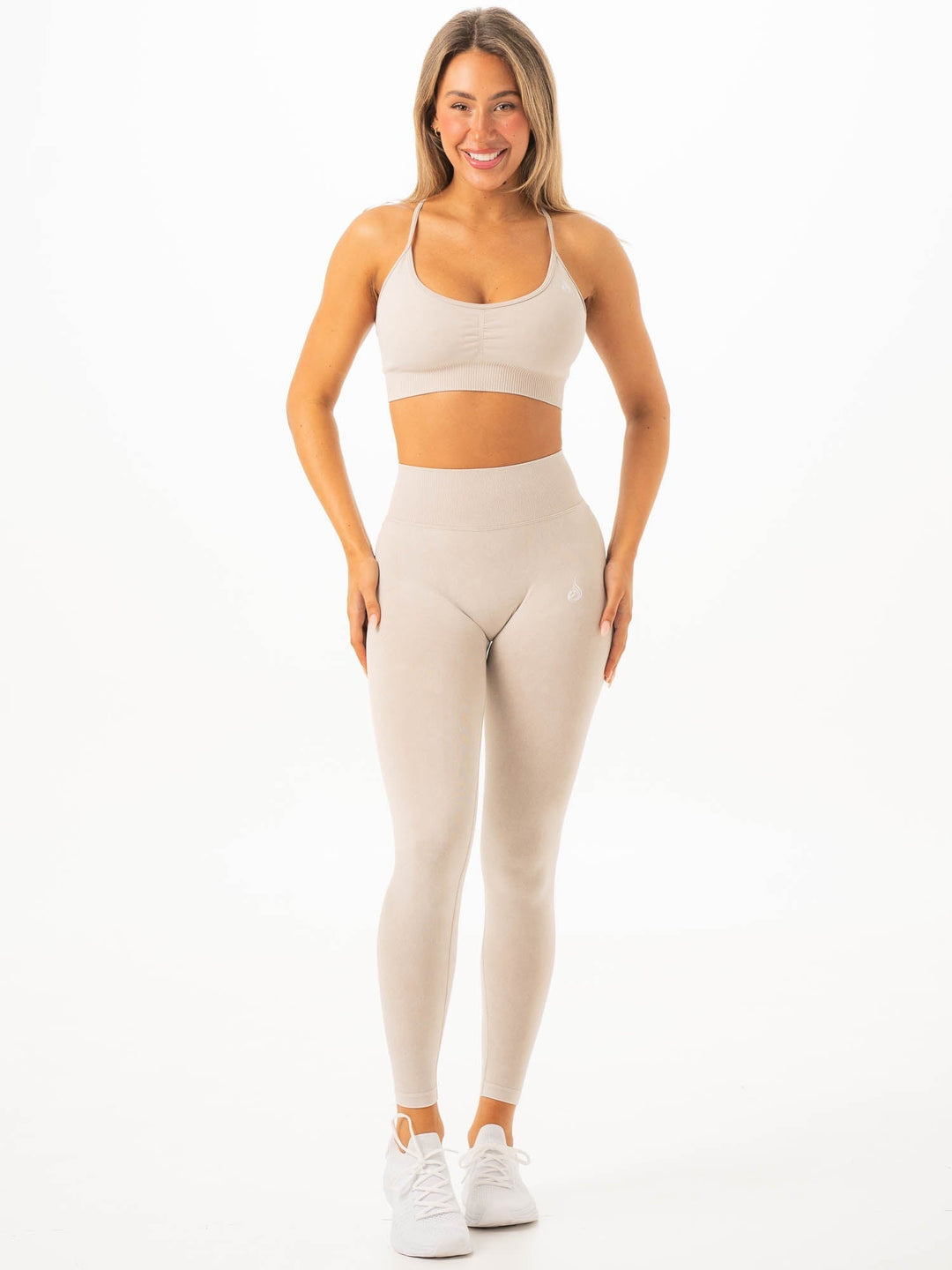 Stonewash Seamless Sports Bra - Latte Stonewash Clothing Ryderwear 
