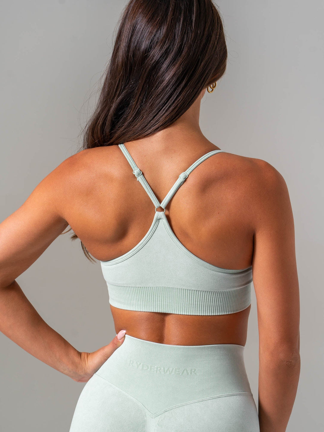 Stonewash Seamless Sports Bra - Mint Clothing Ryderwear 