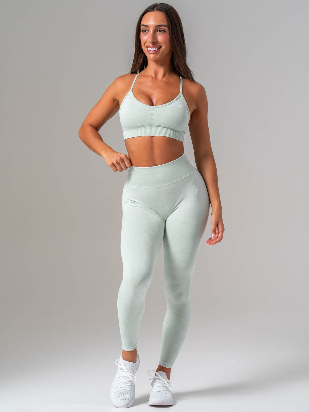 Stonewash Seamless Sports Bra - Mint Clothing Ryderwear 