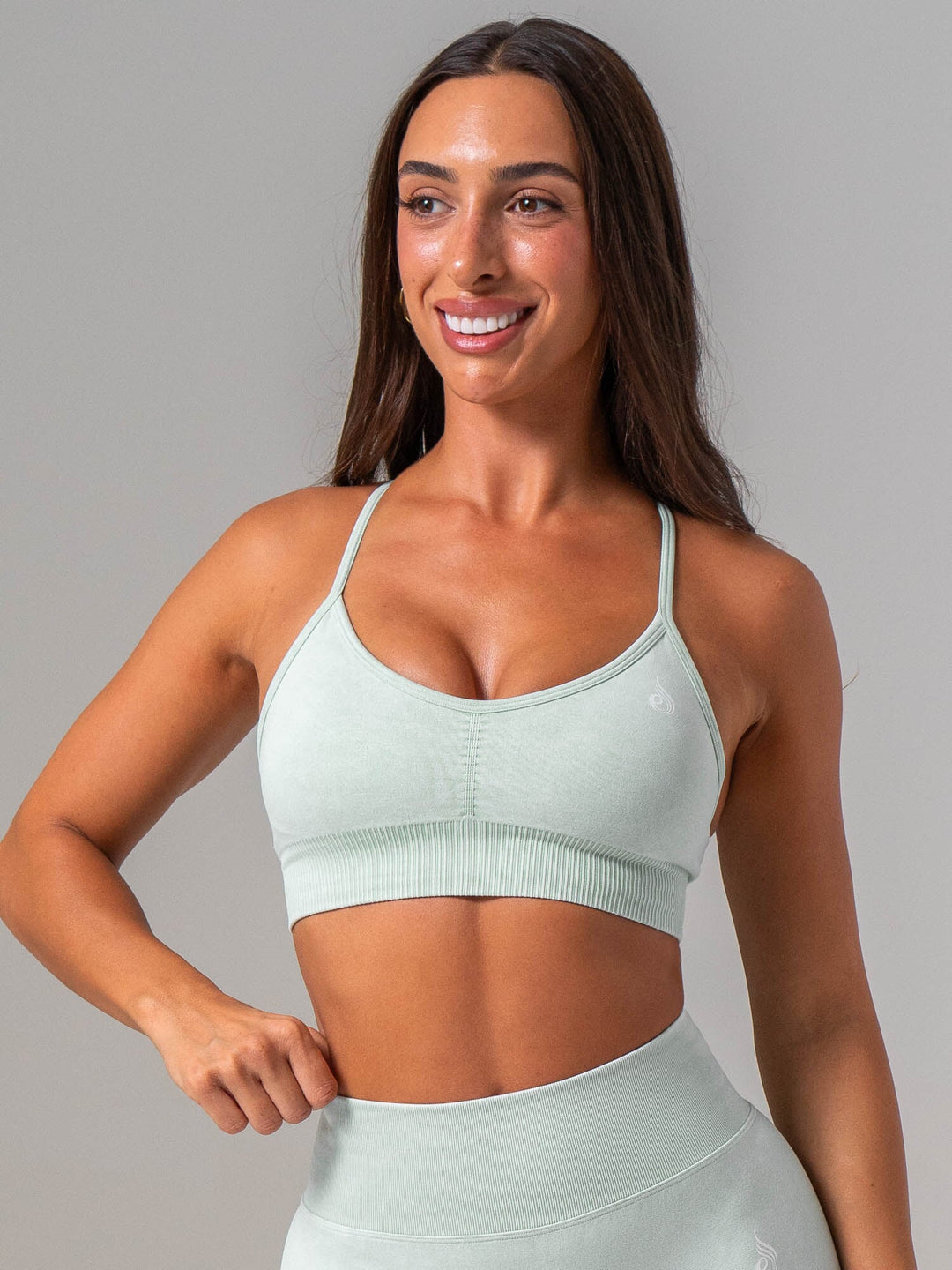 Stonewash Seamless Sports Bra - Mint Clothing Ryderwear 
