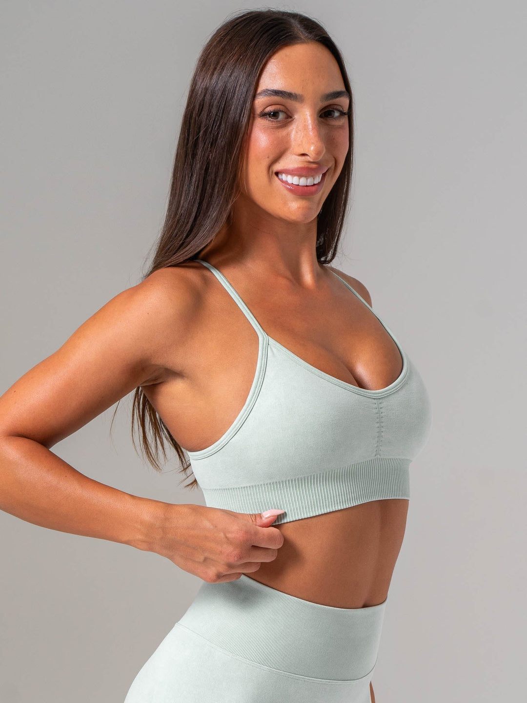 Stonewash Seamless Sports Bra - Mint Clothing Ryderwear 
