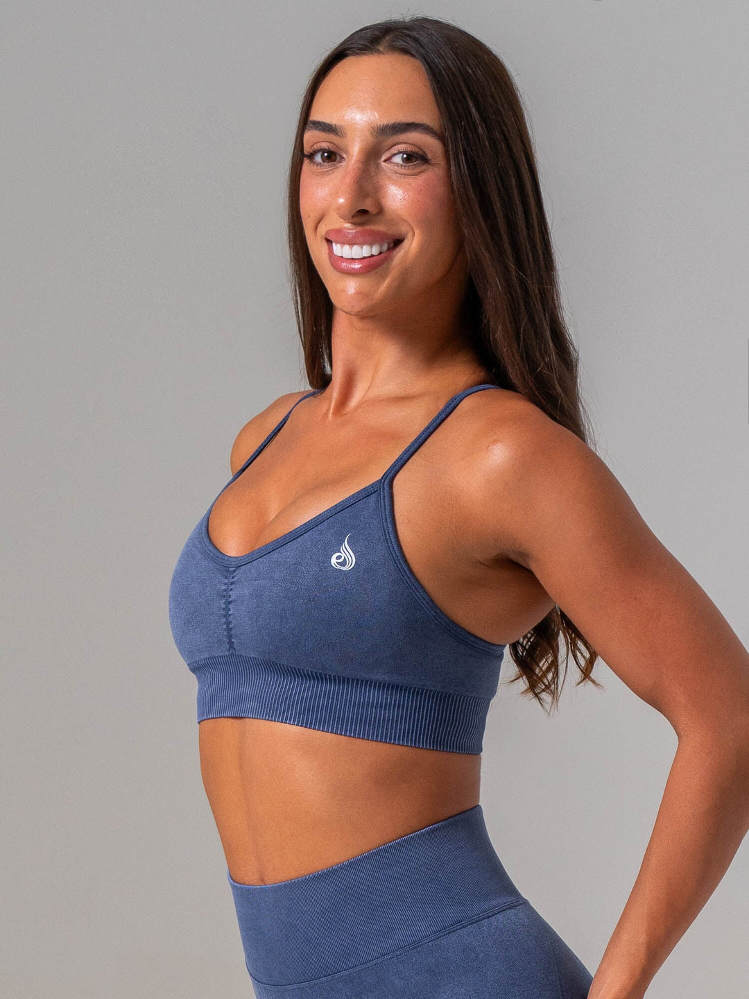 Stonewash Seamless Sports Bra - Navy Stonewash Clothing Ryderwear 