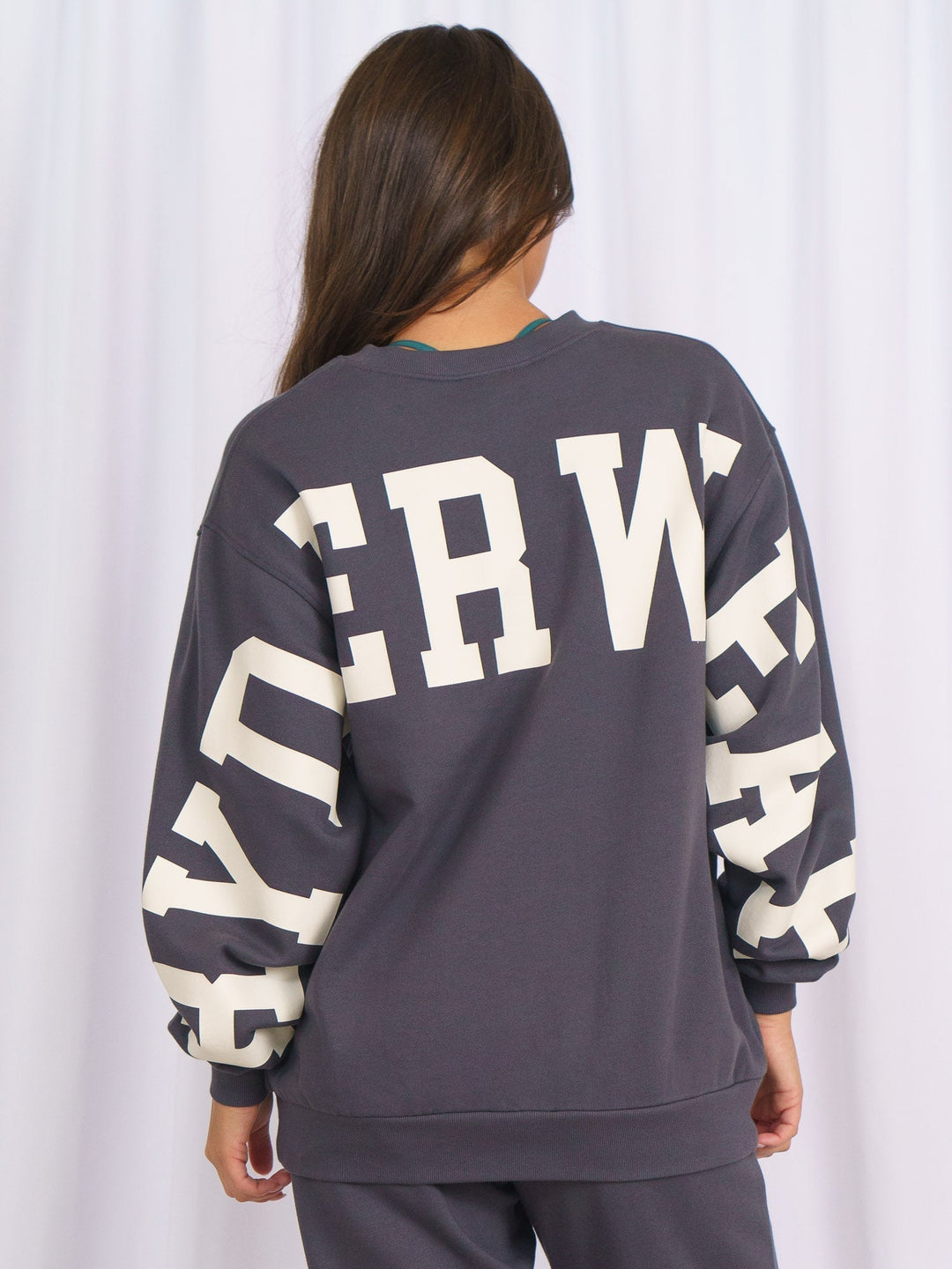 Unisex Collegiate Sweater - Charcoal Clothing Ryderwear 