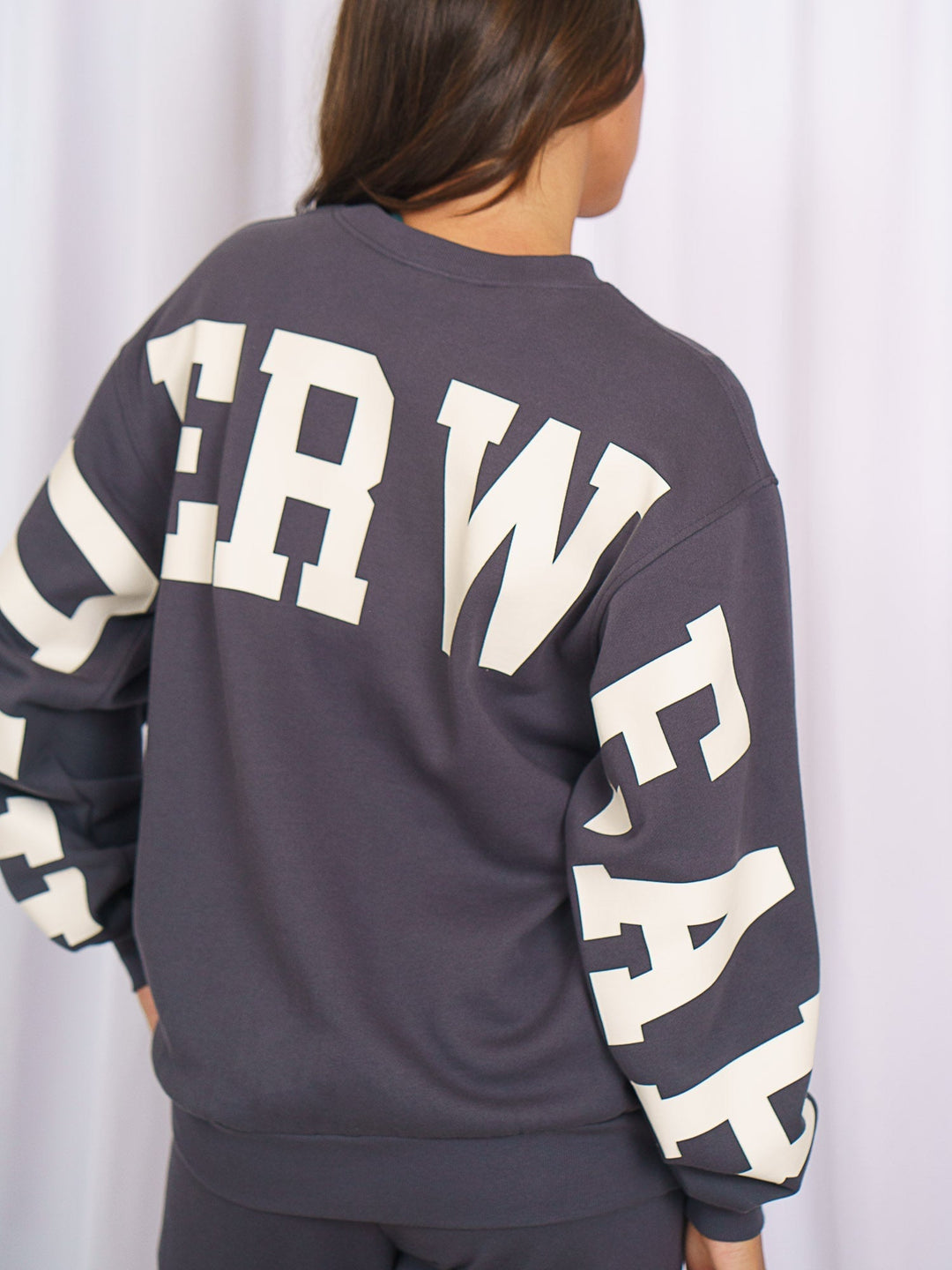 Unisex Collegiate Sweater - Charcoal Clothing Ryderwear 