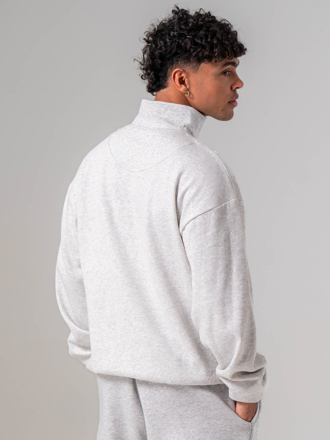 Unisex Fleece Half Zip - Snow Marle Clothing Ryderwear 