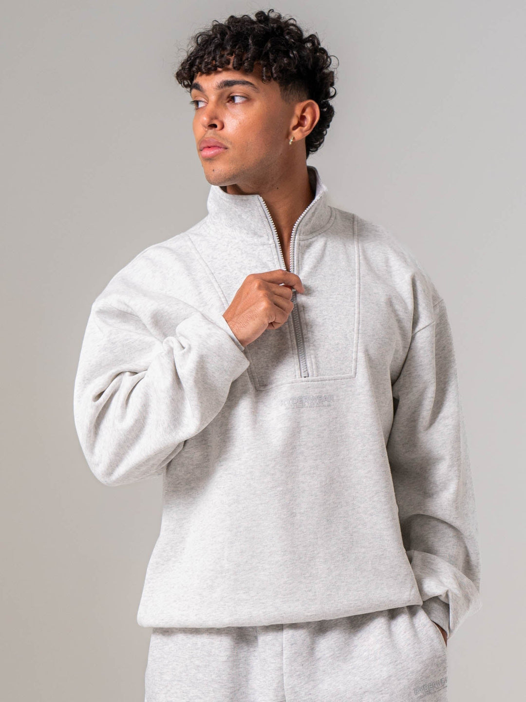 Unisex Fleece Half Zip - Snow Marle Clothing Ryderwear 