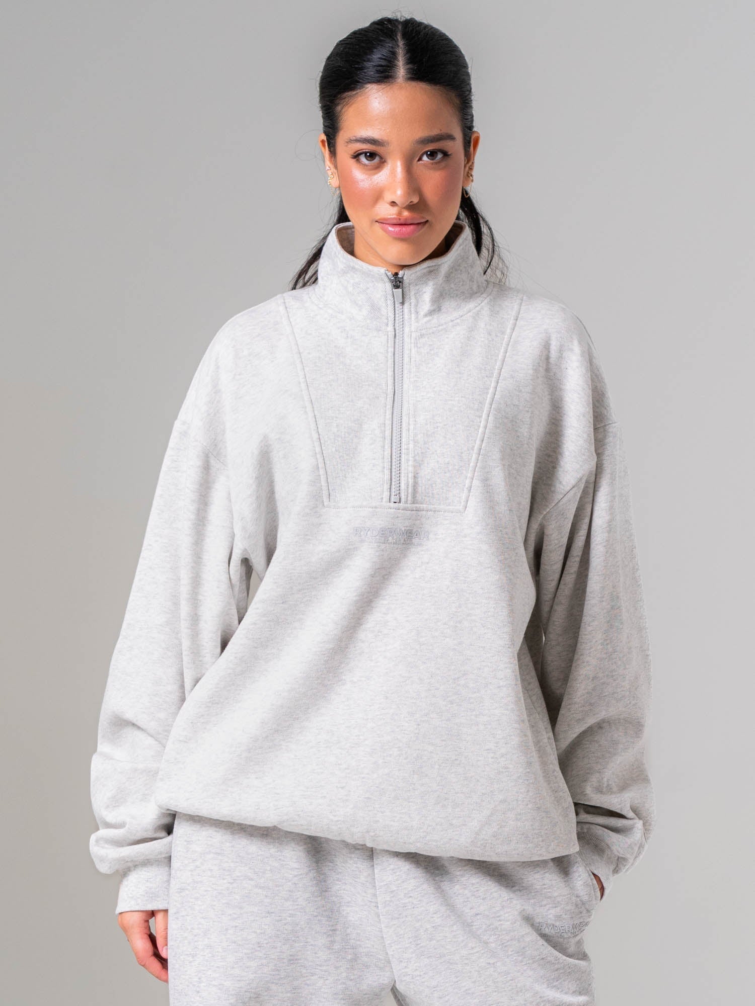 Unisex Half Zip Jumper - Black - Ryderwear