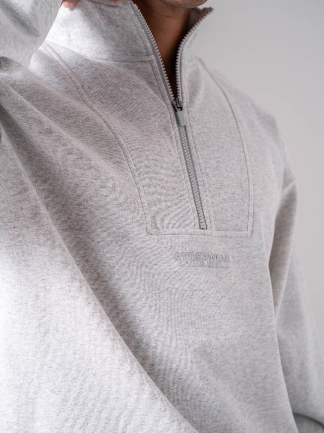 Unisex Fleece Half Zip - Snow Marle Clothing Ryderwear 