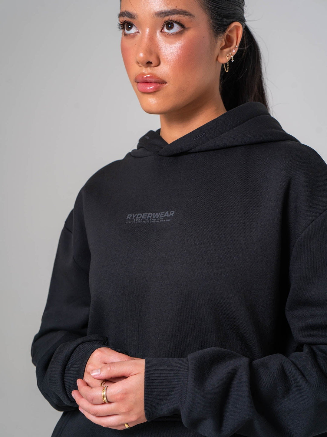 Unisex Fleece Hoodie - Black Clothing Ryderwear 