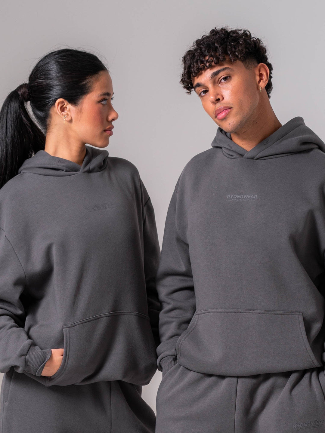 Unisex Fleece Hoodie - Charcoal Clothing Ryderwear 