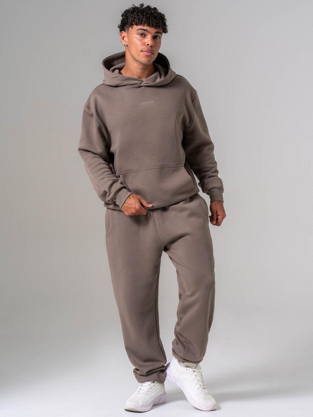 Unisex Fleece Hoodie - Deep Taupe Clothing Ryderwear 