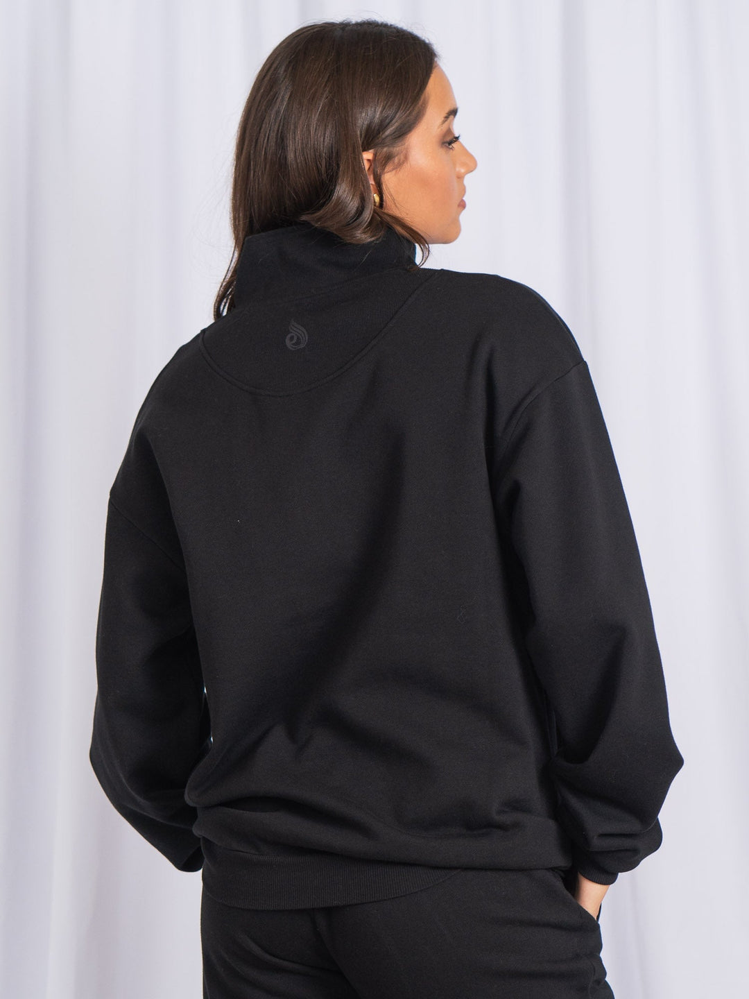 Unisex Half Zip Jumper - Black Clothing Ryderwear 