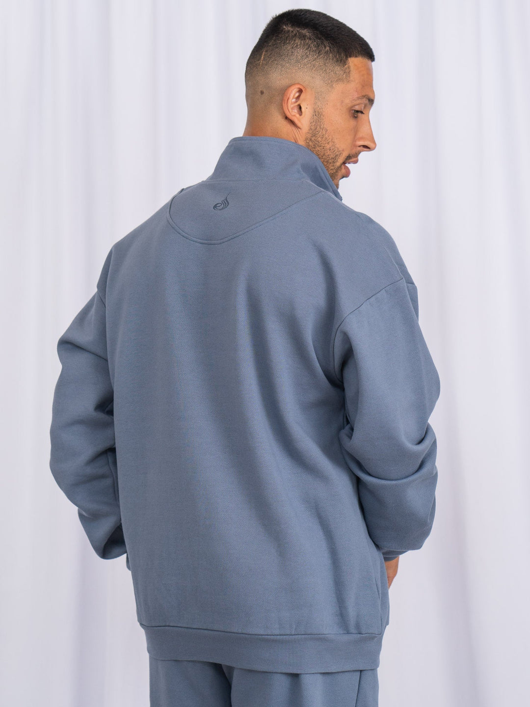 Unisex Half Zip Jumper - Denim Blue Clothing Ryderwear 