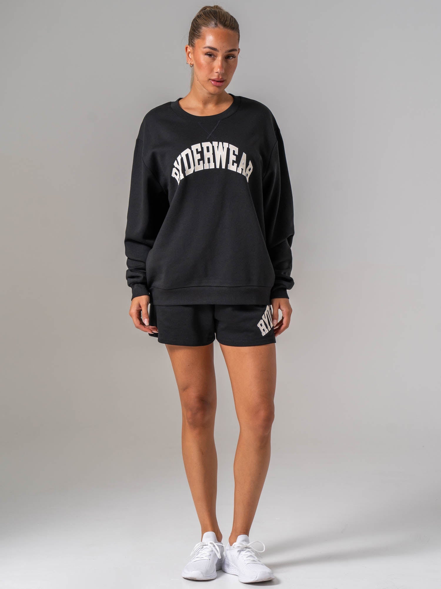 Women's Collegiate Crew Neck - Black - Ryderwear