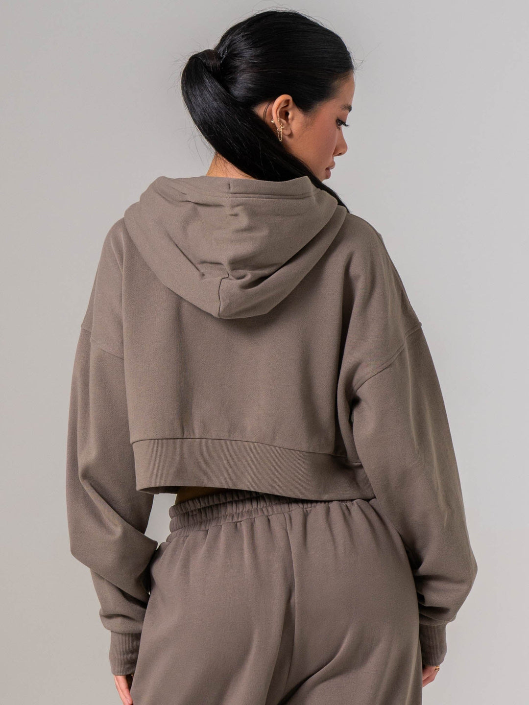 Womens Track Jacket - Deep Taupe Clothing Ryderwear 