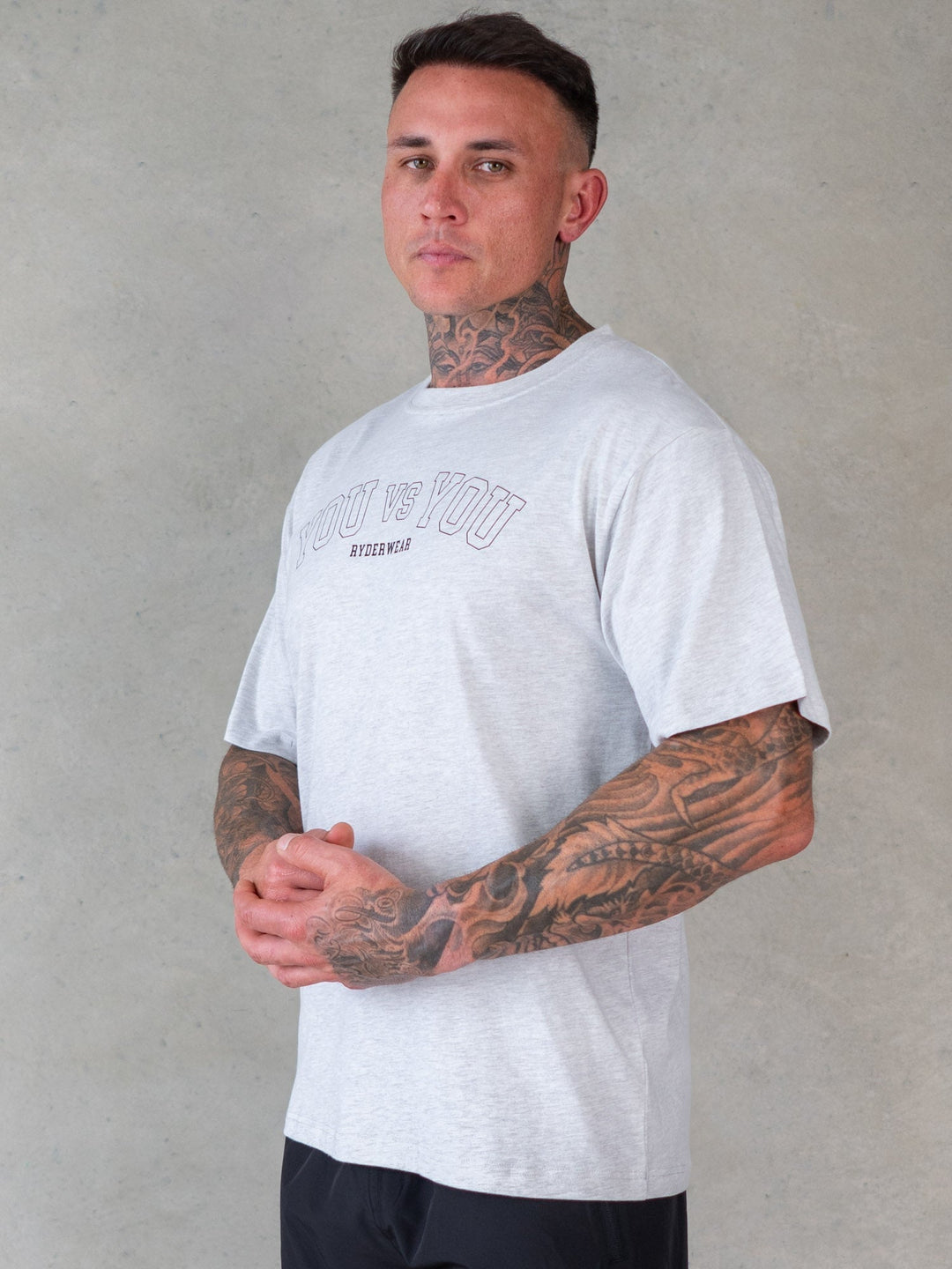 You vs You Oversized T-Shirt - Snow Marl Clothing Ryderwear 