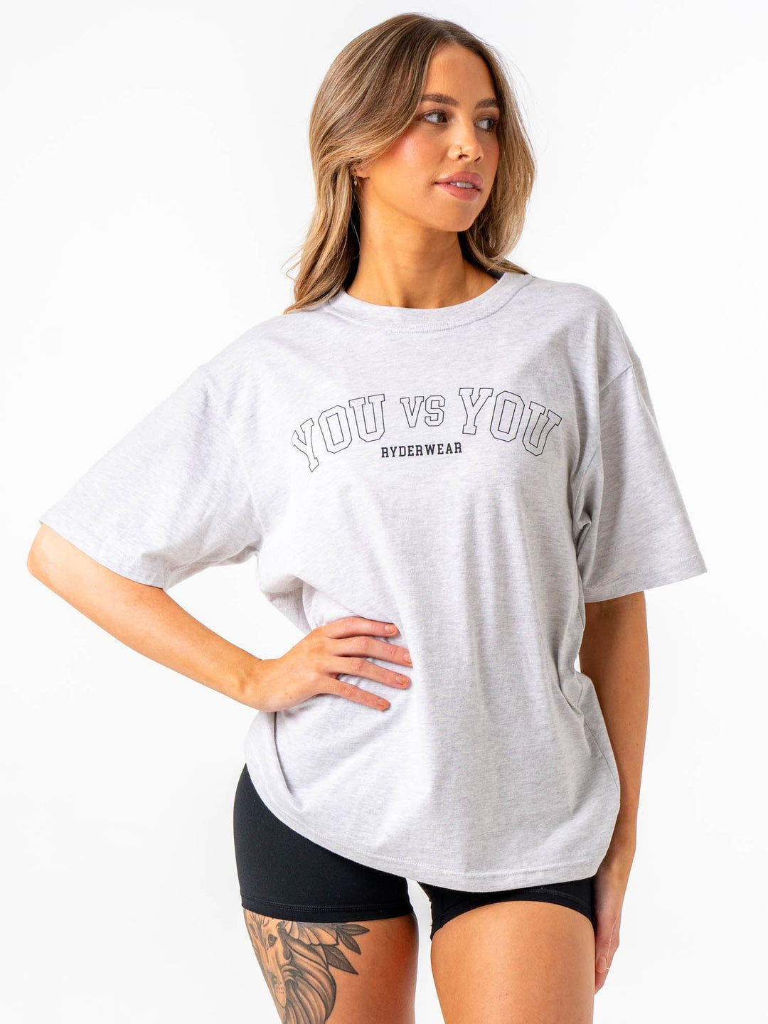 You vs You Oversized T-Shirt - Snow Marl Clothing Ryderwear 