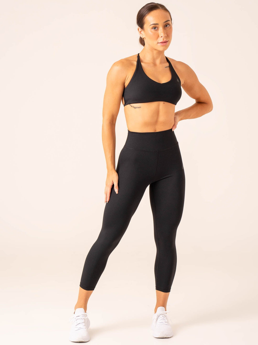 7/8 High Waisted Leggings - Black Clothing Ryderwear 
