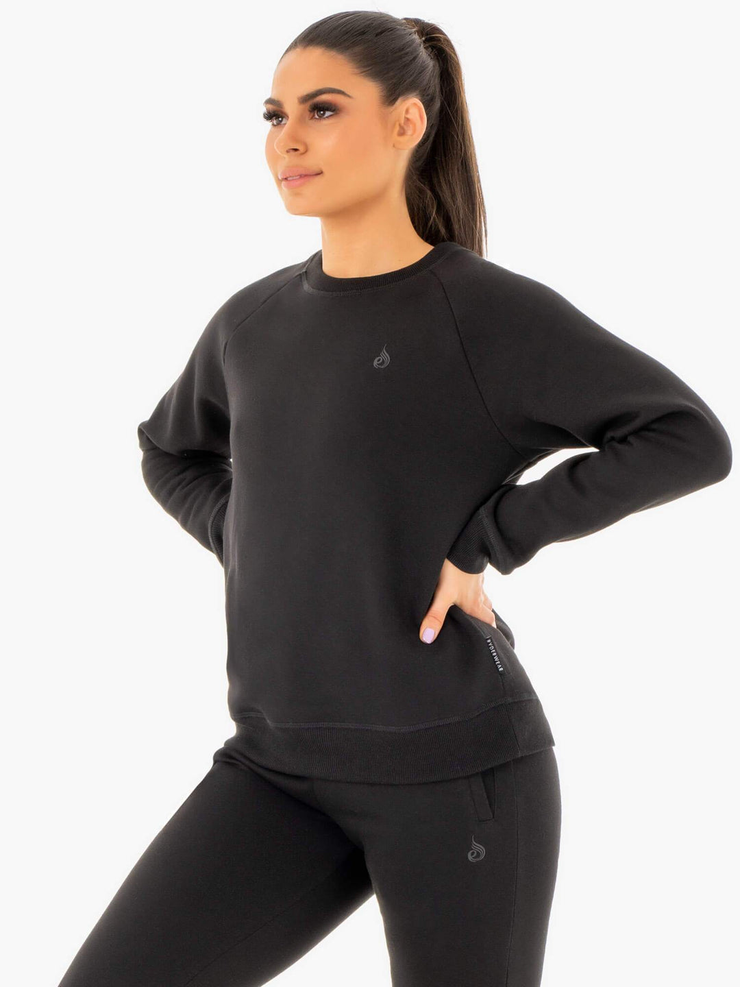 Adapt Boyfriend Sweater - Black Clothing Ryderwear 