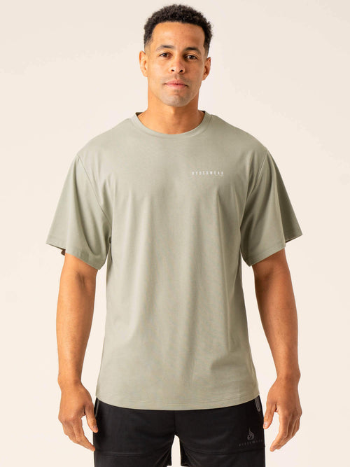 Soft Tech Oversized T-Shirt - Fern Green Marl - Ryderwear