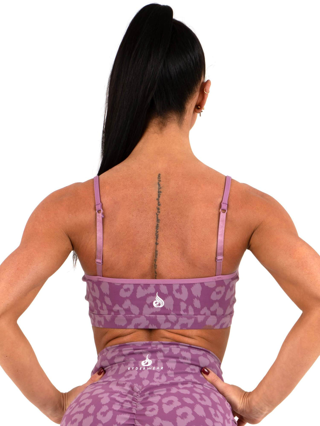 Animal Sports Bra - Leopard Purple Clothing Ryderwear 