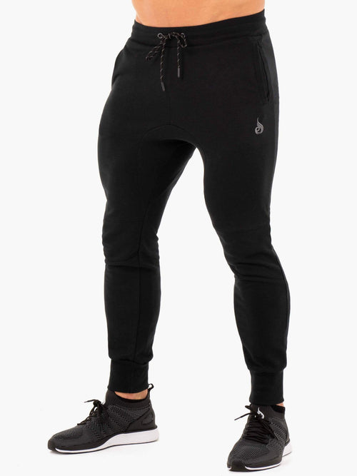 Athletic Fleece Track Pants Black