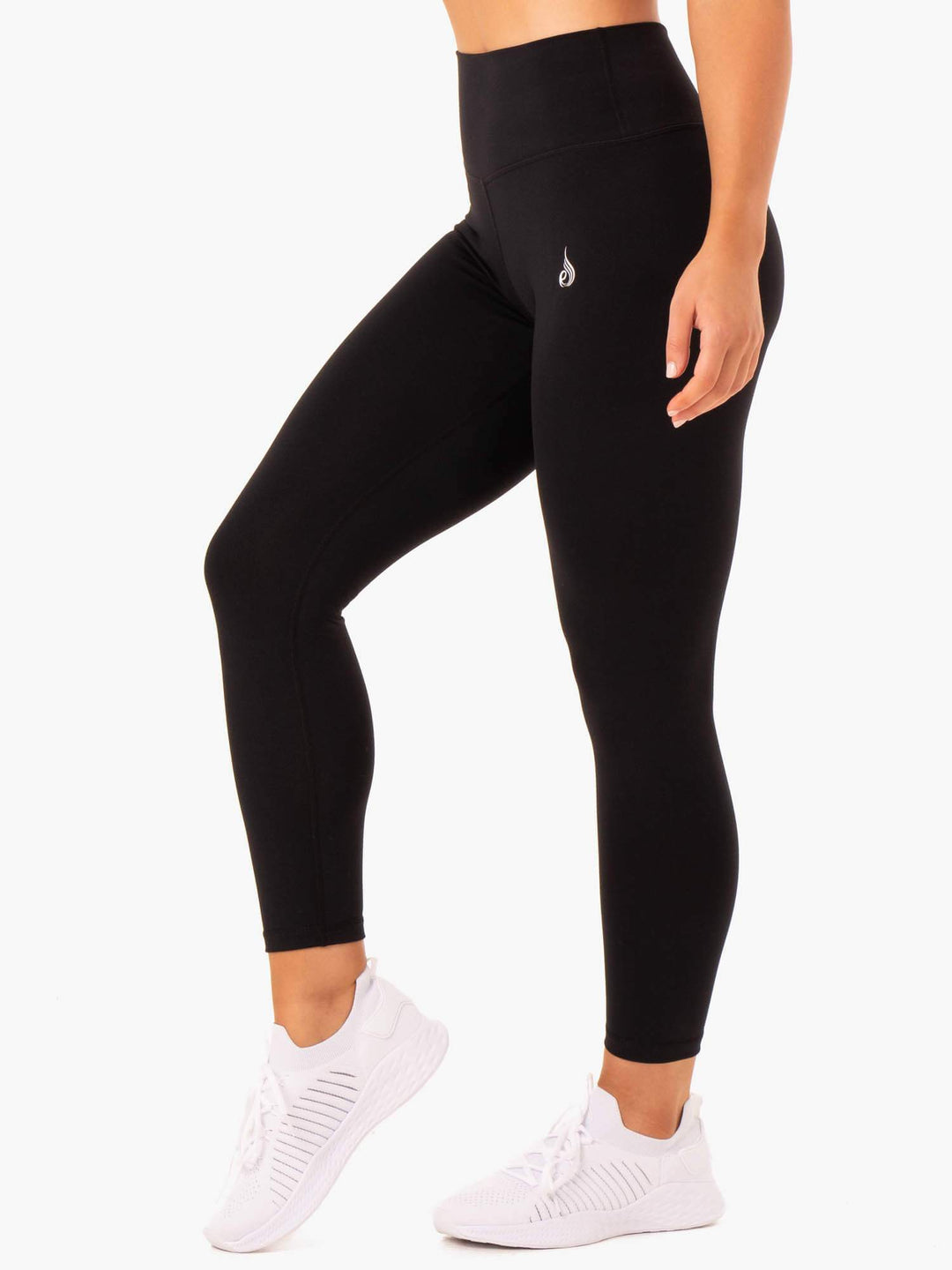 Base Full Length High Waisted Leggings - Black Clothing Ryderwear 