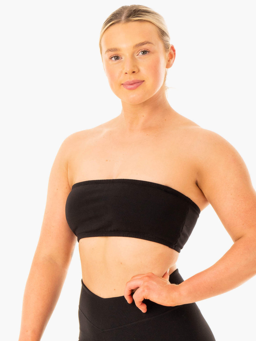 Convertible Bandeau Sports Bra Black Ryderwear1