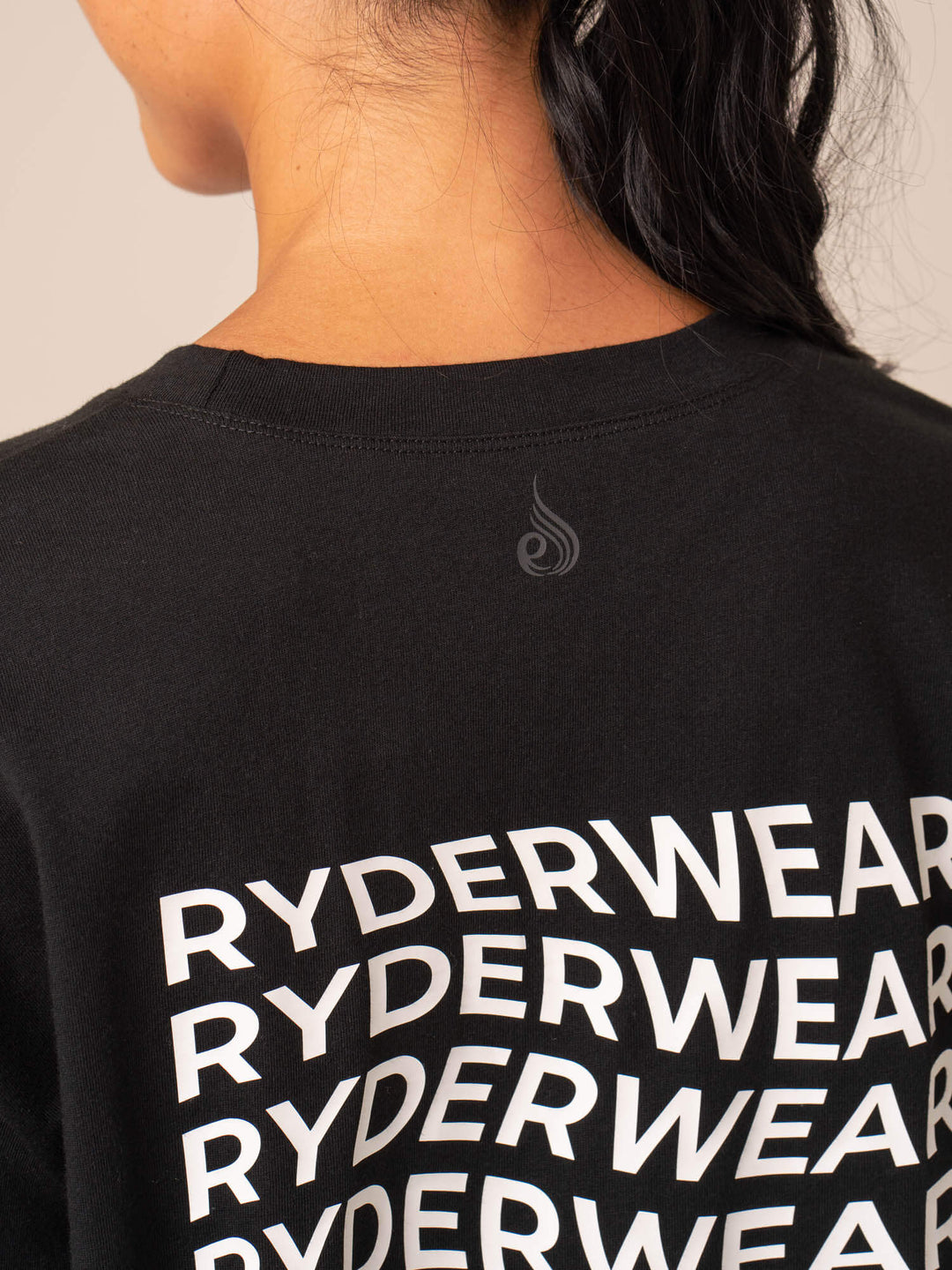 Embody Oversized Long Sleeve T-Shirt - Black Clothing Ryderwear 