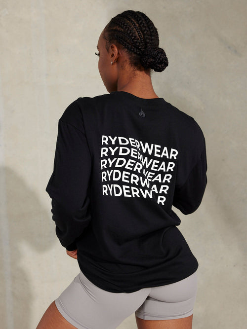 Embody Oversized Long Sleeve T-Shirt Black