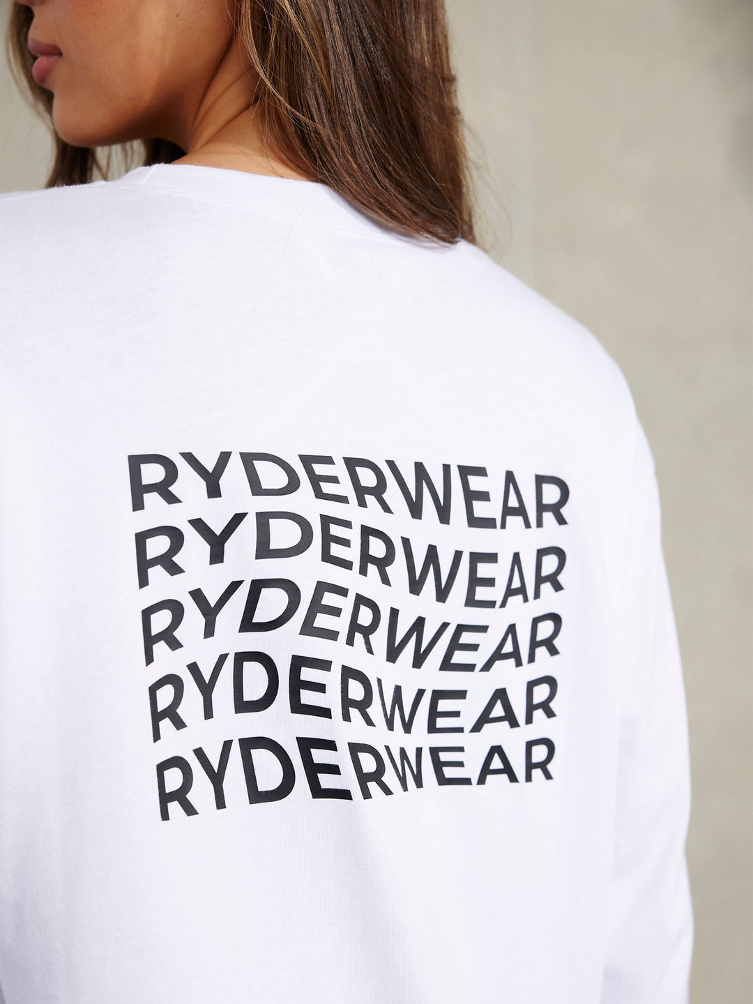 Embody Oversized Long Sleeve T-Shirt - White Clothing Ryderwear 