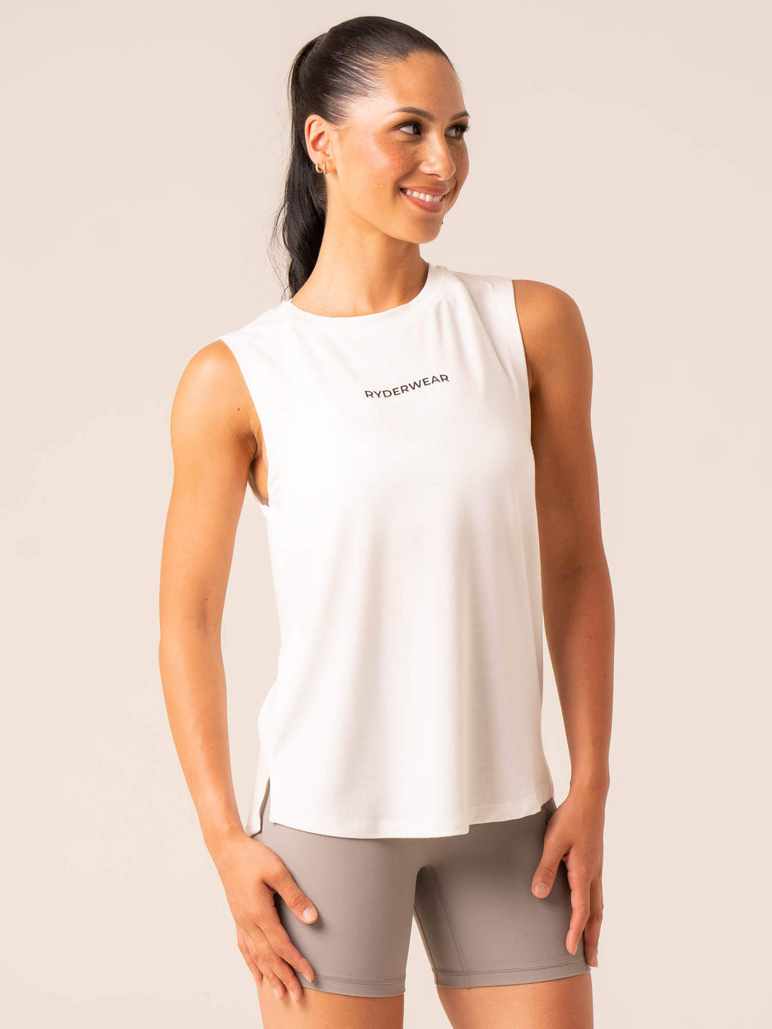 Embody Tank - White Clothing Ryderwear 