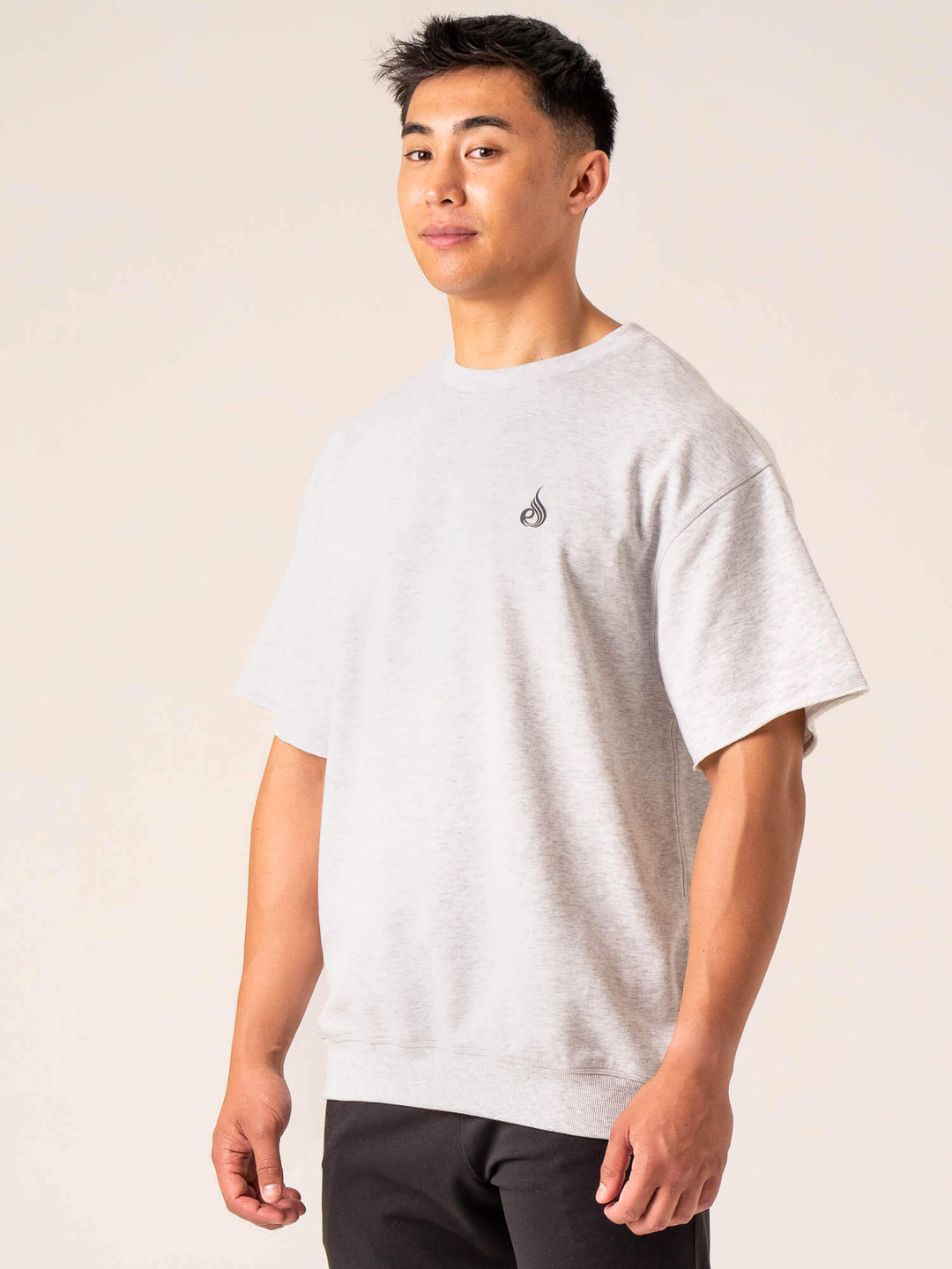 Emerge Fleece T-Shirt - Snow Grey Marl Clothing Ryderwear 