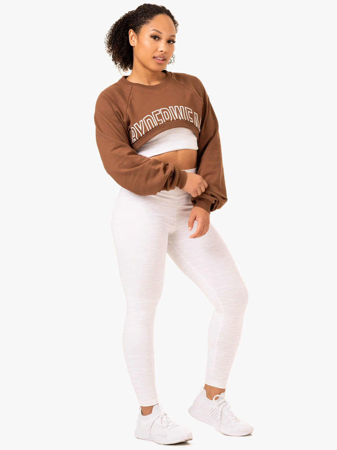 Emerge Super Crop Sweater - Chocolate - Ryderwear
