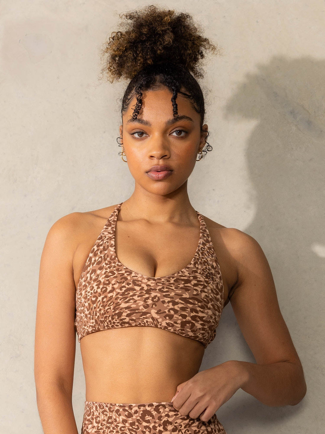 Empower Sports Crop - Mocha Leopard Clothing Ryderwear 