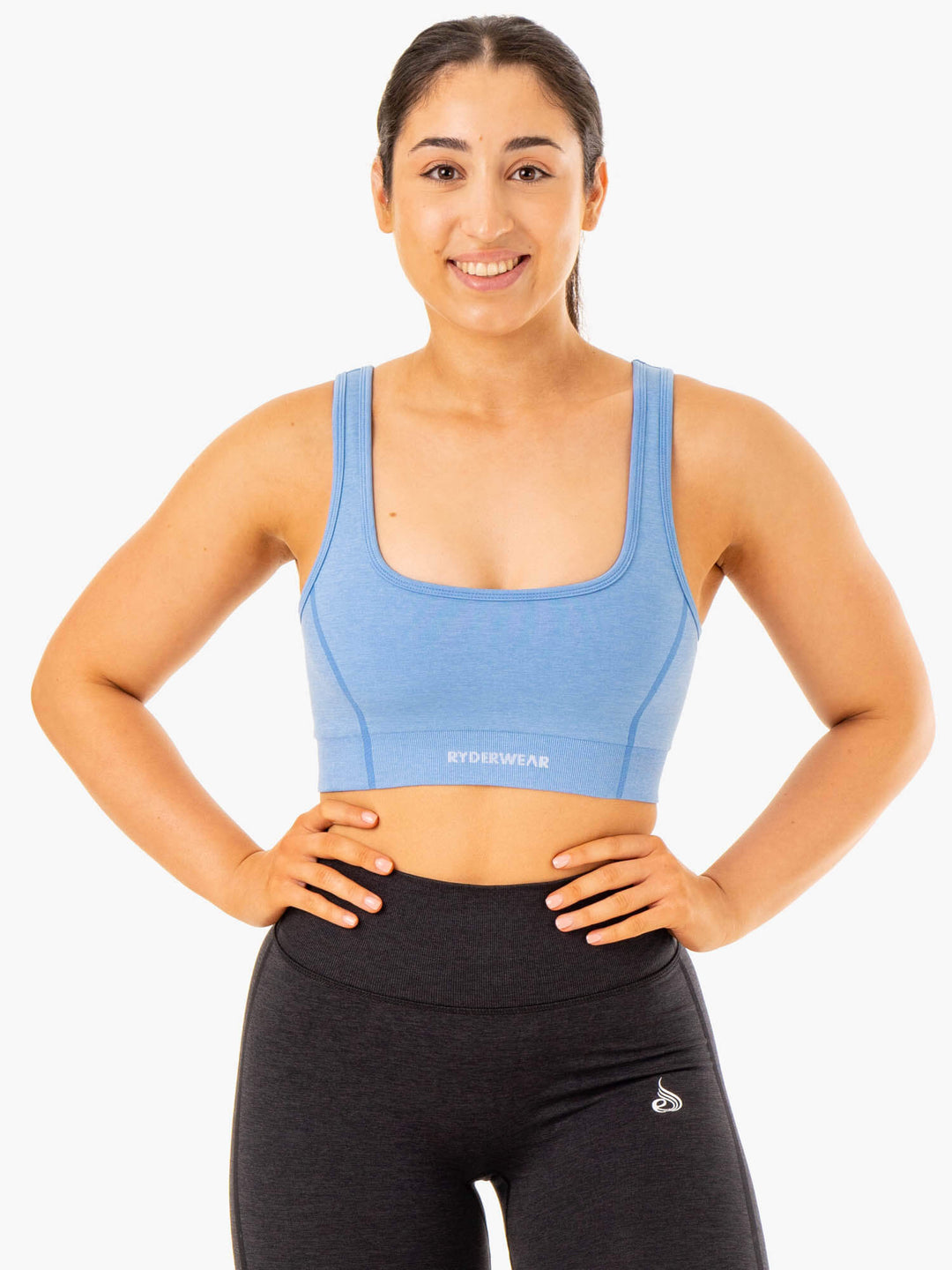Enhance Seamless Sports Bra - Blue Clothing Ryderwear 