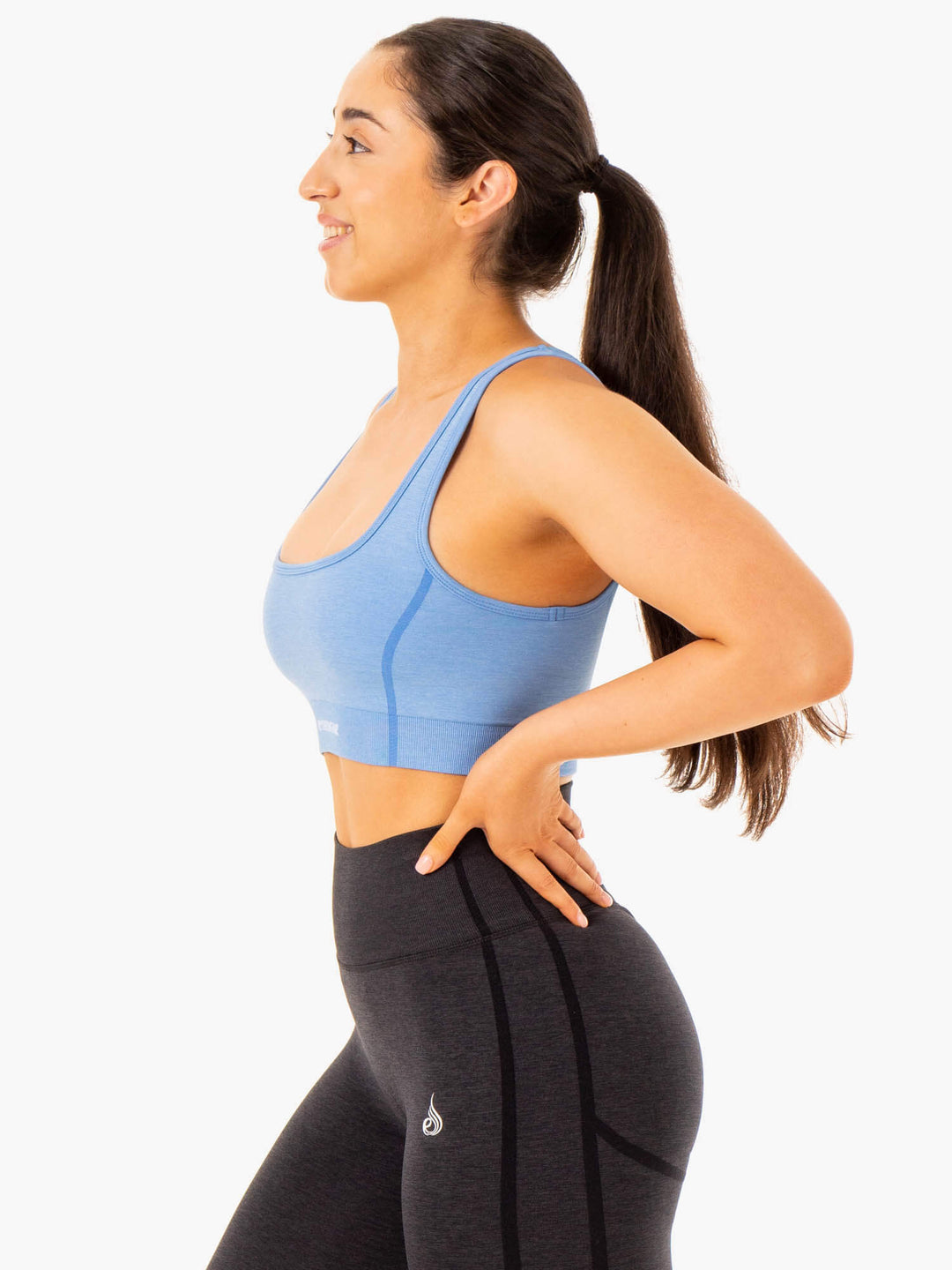 Enhance Seamless Sports Bra - Blue Clothing Ryderwear 