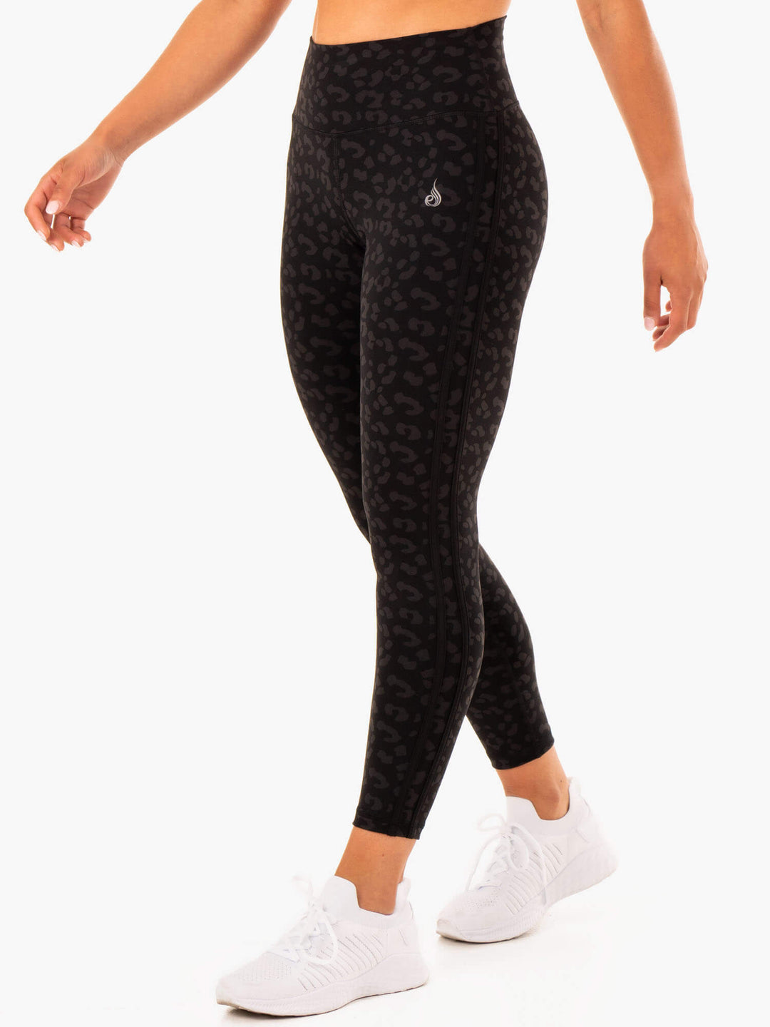 Evolution High Waisted Scrunch Leggings - Black Leopard Clothing Ryderwear 