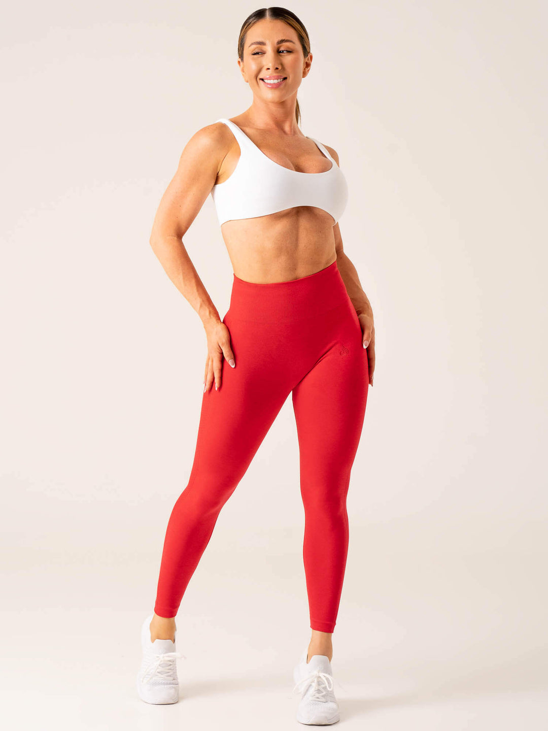 Evolve Scrunch Seamless Leggings - Red Marl Clothing Ryderwear 