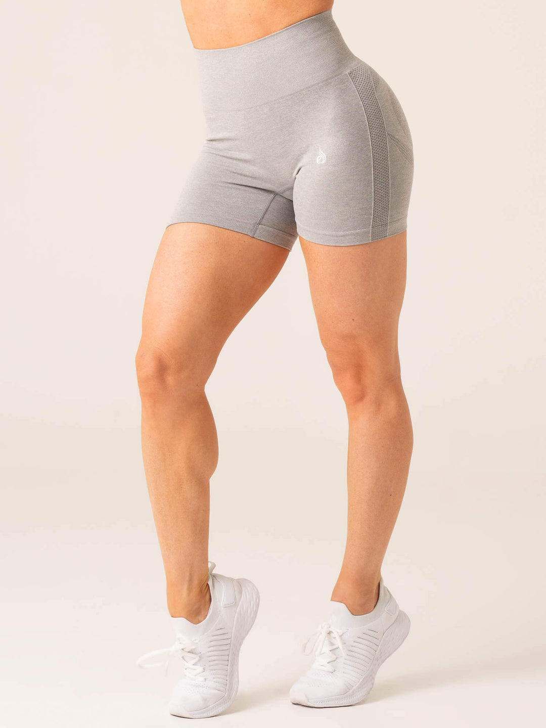 Evolve Scrunch Seamless Shorts - Light Grey Marl Clothing Ryderwear 