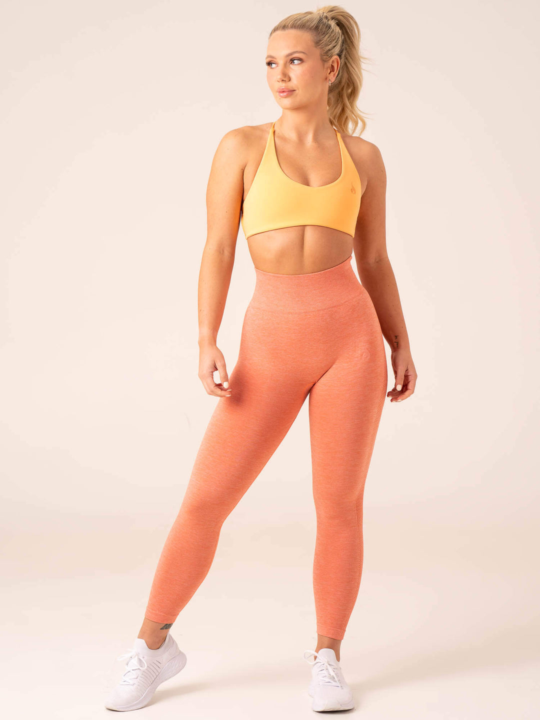 Evolve Seamless Leggings - Orange Marl Clothing Ryderwear 