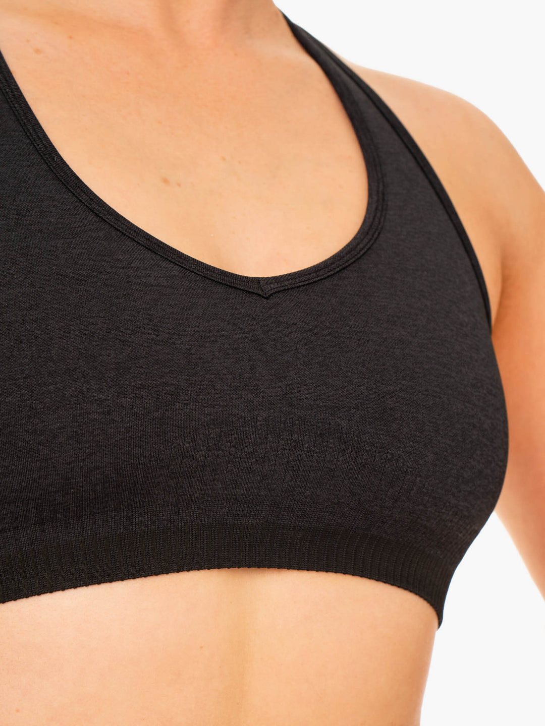 Excel Seamless Sports Bra - Black Marl Clothing Ryderwear 