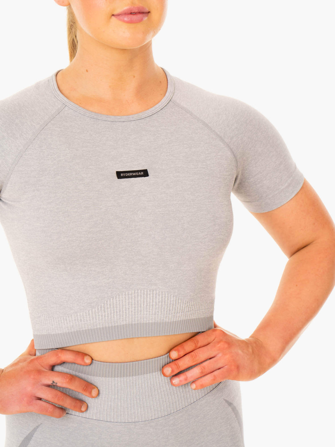 Excel Seamless T-Shirt - Grey Marl Clothing Ryderwear 