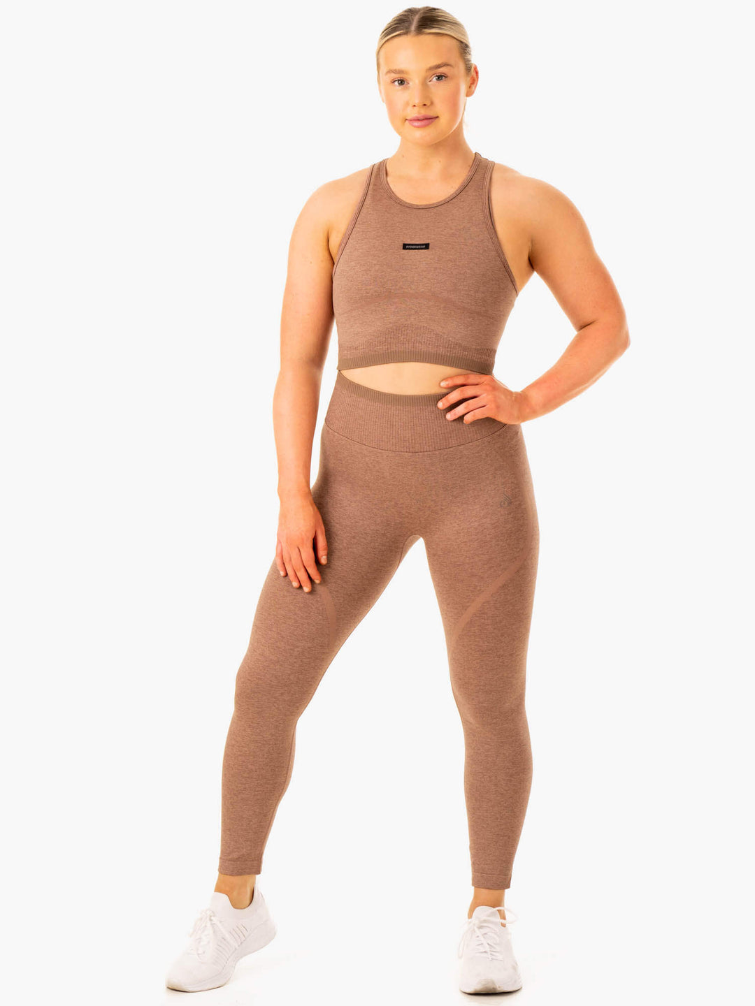 Excel Seamless Tank - Mocha Marl Clothing Ryderwear 