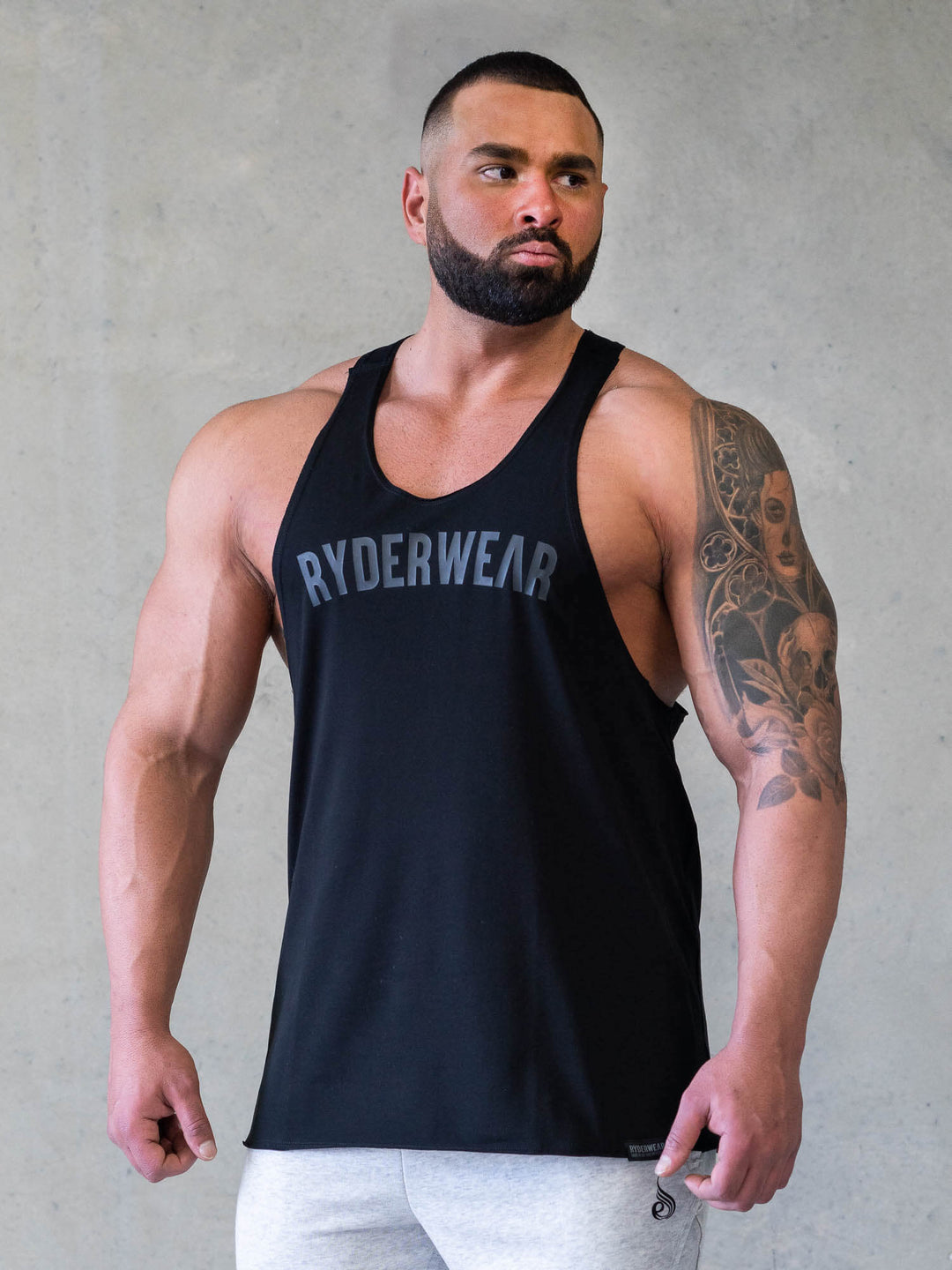 Force Stringer TBack Black Ryderwear