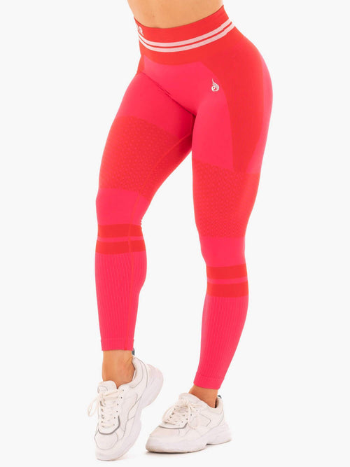 Freestyle Seamless High Waisted Leggings Red