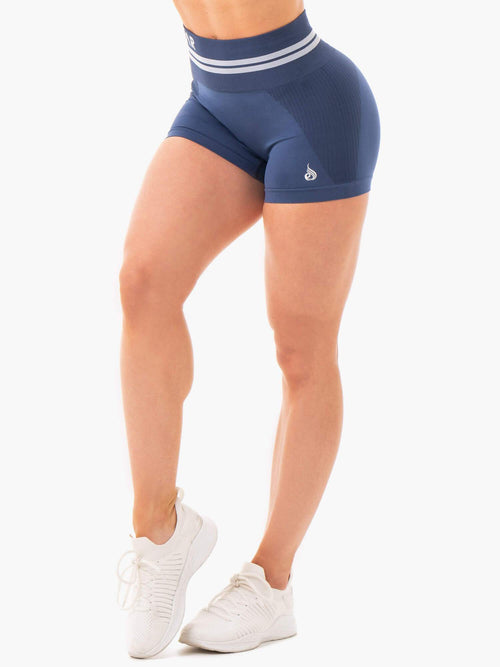 Freestyle Seamless High Waisted Shorts Steel Blue
