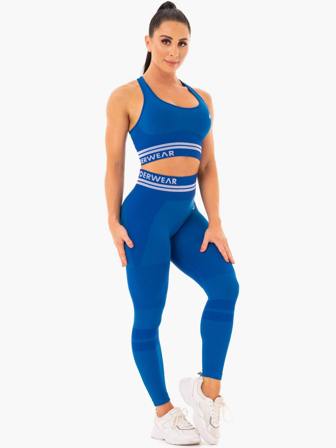 Freestyle Seamless Longline Sports Bra - Blue Clothing Ryderwear 