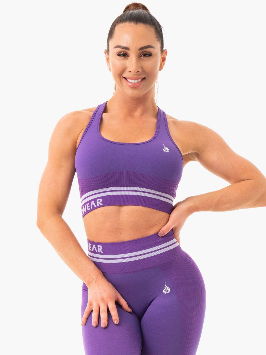 Freestyle Seamless Longline Sports Bra - Purple Clothing Ryderwear 